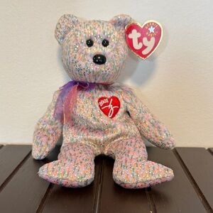 Ty Sparkly Multicolor Beanie Baby Bear